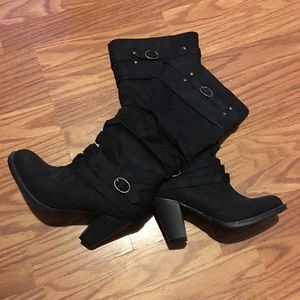 JustFab Black Dania boots